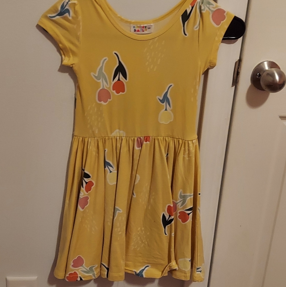 Yellow tulip cap sleeve dress